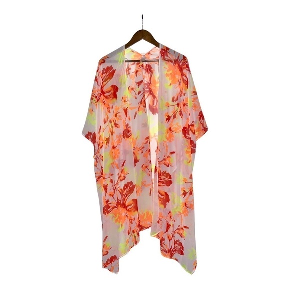 My Story Coverup Half Sleeve Women Multicolored Lightweight Kimono Large Beachy‎ - Picture 1 of 4